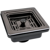 Valeso Handmade PVD Black Square Siphon Top