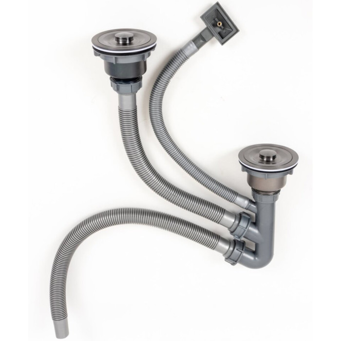 Platinum DST-B PVD Black — siphon for a double black stainless steel sink