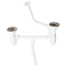 Platinum J002 double siphon for steel sinks