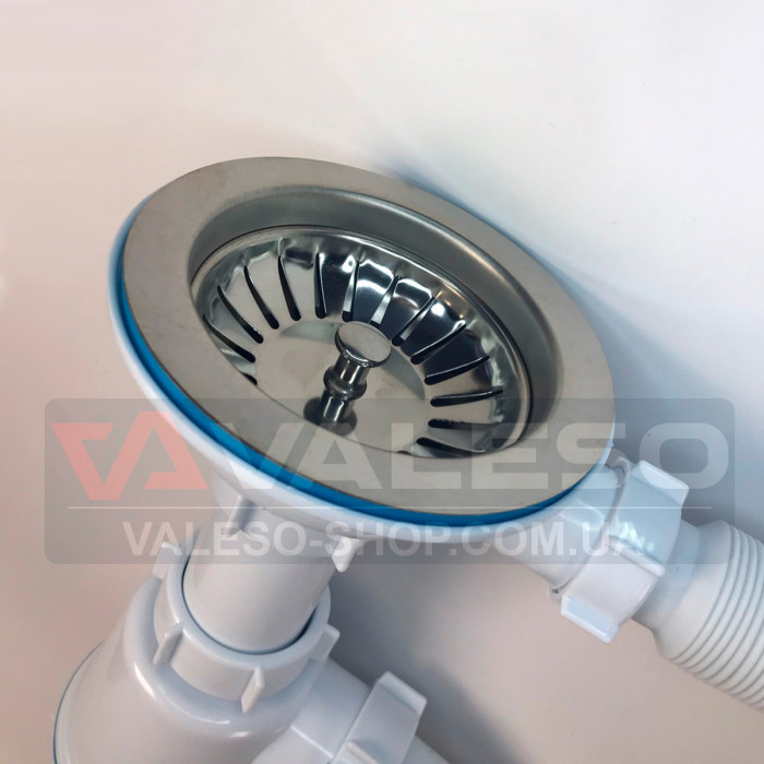 Valeso 313 siphon for sinks with side overflow