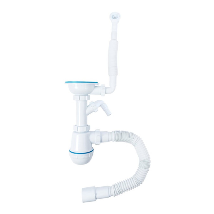 Valeso 610 siphon - white siphon with valve for composite sinks