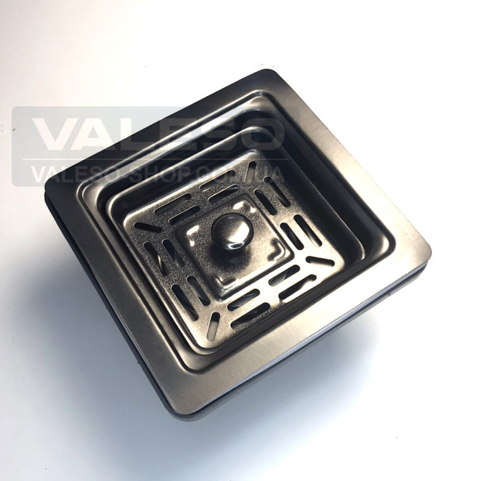 Valeso Handmade PVD Black square siphon top for stainless steel sinks