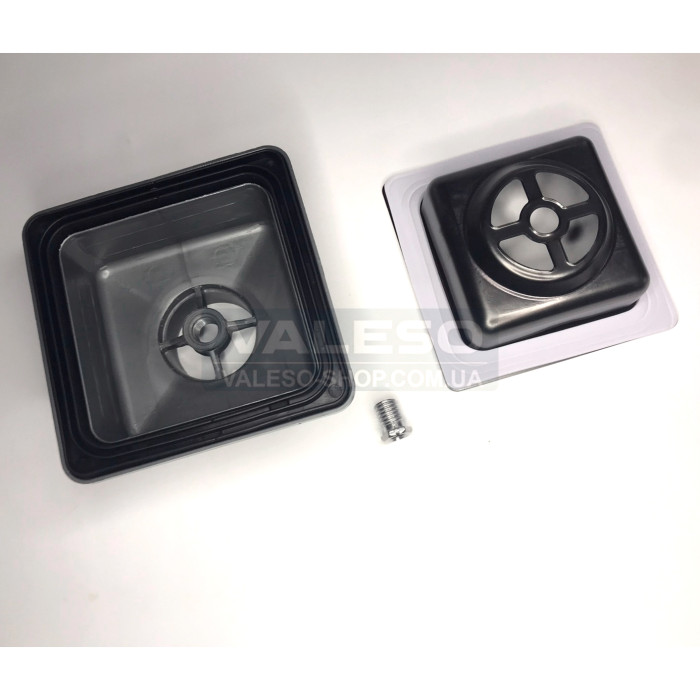 Valeso Handmade PVD Black square siphon top for stainless steel sinks