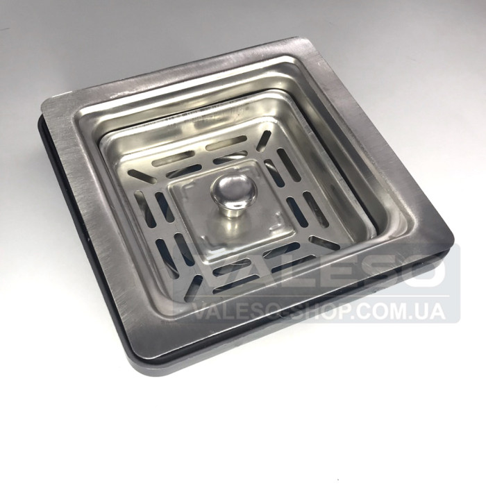 Valeso Handmade square siphon for stainless steel kitchen sinks of the corresponding series