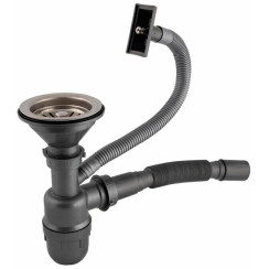 Valeso siphon for steel sinks with top overflow