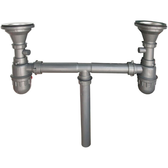 Valeso Double Siphon for Granite Sinks without Overflow